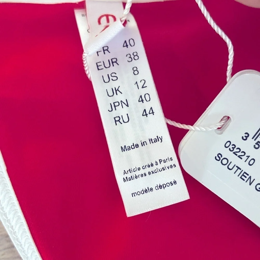ERES- Nautic Sifflet Tringle Bikini Top with Zipper Detail Size 8